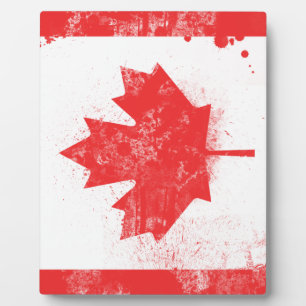 Placa Expositora Bandera pintada de salpicaduras de Canadá