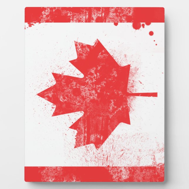 Placa Expositora Bandera pintada de salpicaduras de Canadá (Frente)