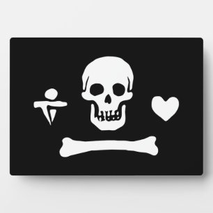 Placa Expositora Bandera pirata de Stede Bonnet Jolly Roger