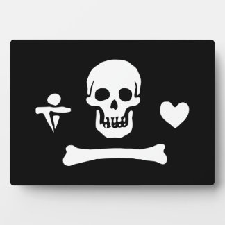 Placa Expositora Bandera pirata de Stede Bonnet Jolly Roger