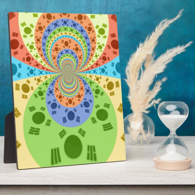 Placa Expositora Bandera surcoreana inspira arte abstracto (Lado)