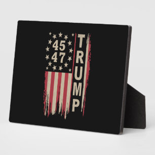 Placa Expositora Bandera Trump 45 47 Vintage Retro América EEUU