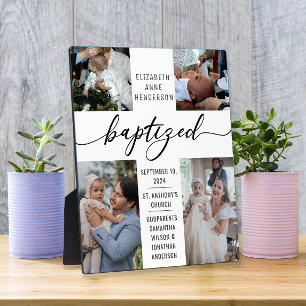Placa Expositora Baptismo bautizado de Collage de fotos Keepsake