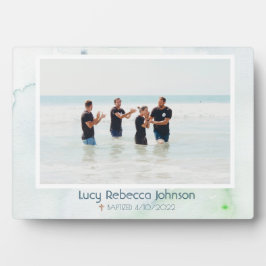 Placa Expositora Baptismo cristiano regalo conmemorativo océano azu
