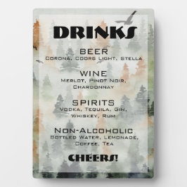 Placa Expositora Bar de bebidas alcohólicas Rótulo EDITABLE