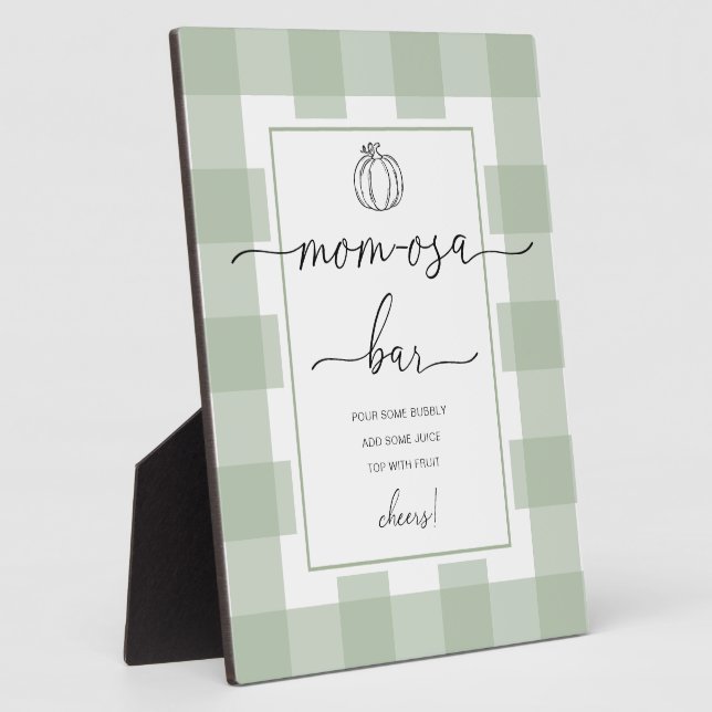 Placa Expositora Bar Pumpkin Sage Green Baby Shower Mom-osa (Lado)