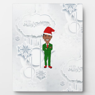 Placa Expositora barack obama santa
