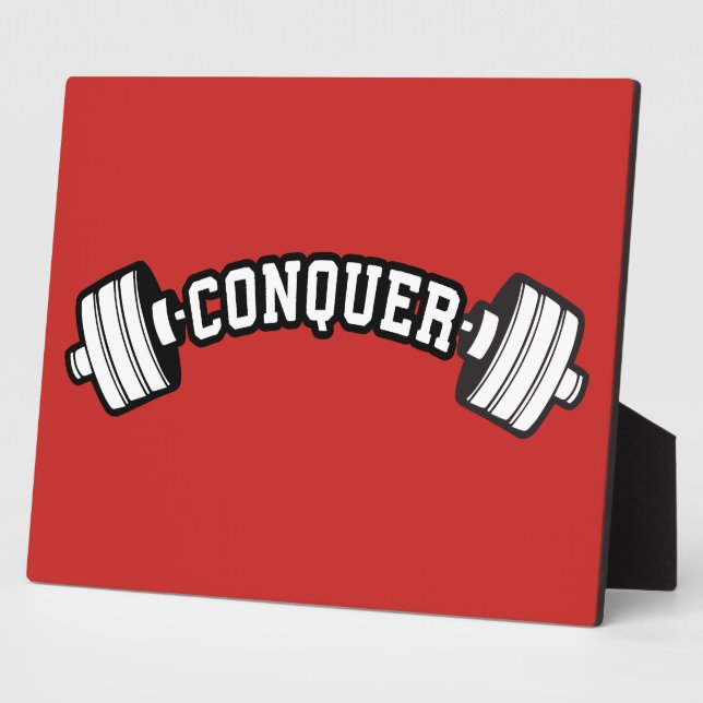 Placa Expositora Barbell, CONQUISTA - Gimnasio Inspirador de Halter (Lado)