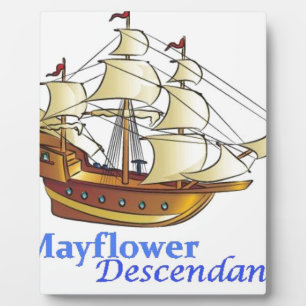 Placa Expositora Barco de vela de Descendencia Mayflower