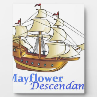 Placa Expositora Barco de vela de Descendencia Mayflower