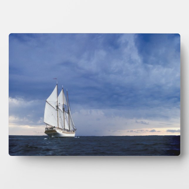 Placa Expositora Barco De Vela En El Mar Báltico (Frente)