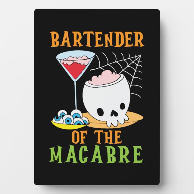 Placa Expositora Barman de la Macabre Bartender Halloween (Frente)