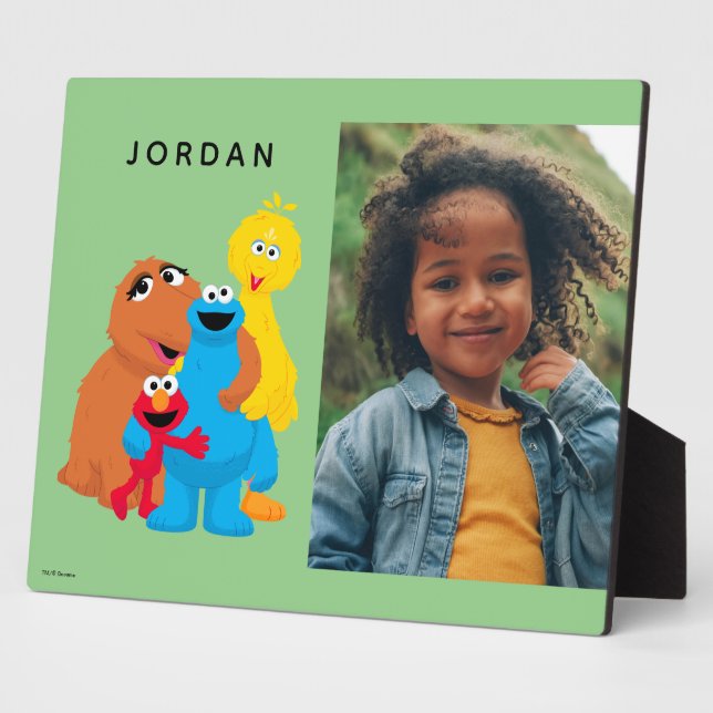 Placa Expositora Barrio Sésamo | Abrazo grupal | Añadir su nombre (Lado)