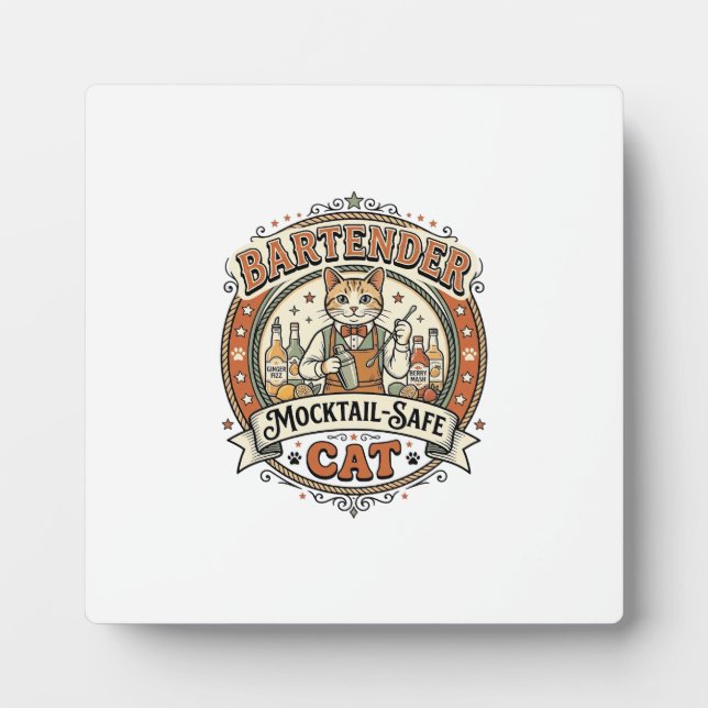Placa Expositora Bartender Mocktail-Safe Cat Bartender Mocktail-Saf (Frente)
