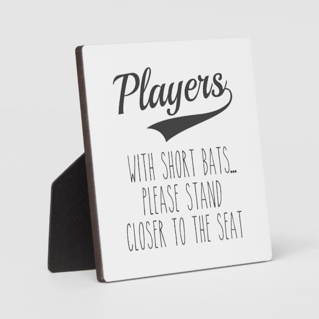 Placa Expositora Baseball Kid's Bathroom Funny Bathroom Sign (Anverso)