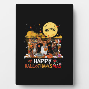 Placa Expositora Basset Hound Feliz Hallothanksmas Halloween Día de