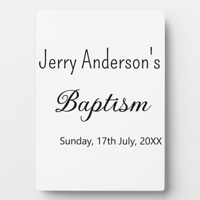 Placa Expositora Bautismo católico niños modernos simple QR mínimo (Frente)