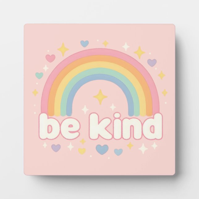 Placa Expositora Be Kind – Rainbow Pastel Positivity (Frente)