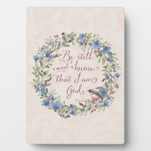 Placa Expositora Be Still and Know - Salm 46:10