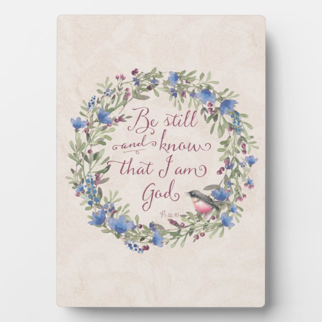 Placa Expositora Be Still and Know - Salm 46:10 (Frente)