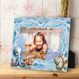 Placa Expositora Beach Baby Ocean Water and Sea Life Photo Frame