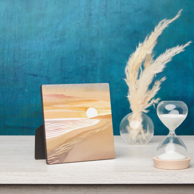 Placa Expositora Beach Sunset Watercolor | Amarillo hermoso (in situ)
