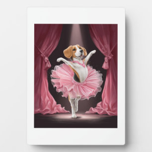 Placa Expositora Beagle Bailarina - Baile Divertido de Perro