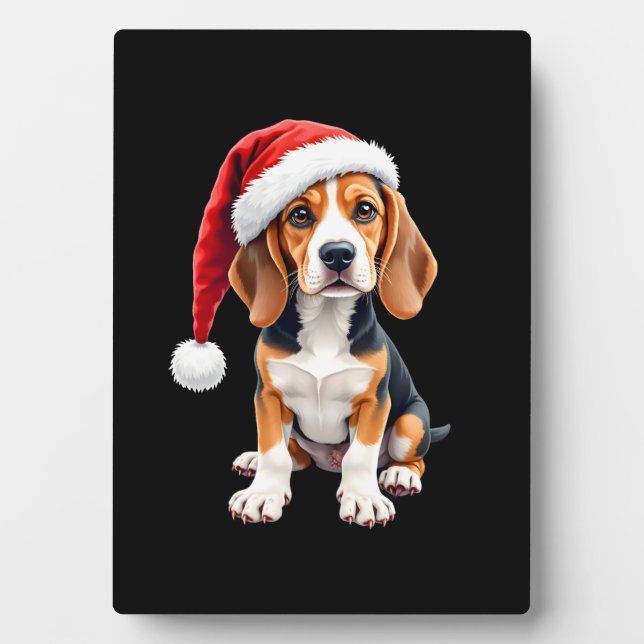 Placa Expositora Beagle Navidades Perro camiseta de manga larga (Frente)