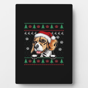 Placa Expositora Beagle Navidades Uglyer Dog Xmas camiseta sobredim