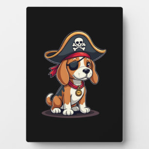 Placa Expositora Beagle Pirate Costume Jolly Roger Bandera Cruz de