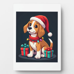 Placa Expositora Beagle Xmas Encendiendo A Navidades De Perro De Sa