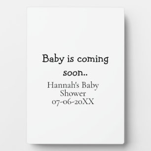 Placa Expositora Bebé está llegando pronto nombre fecha baby shower