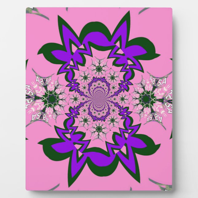 Placa Expositora Bebé lindo Floral Rosa Morada Sombra Motif Art (Frente)