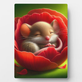 Placa Expositora Bebé muy adorable mientras duerme el ratón
