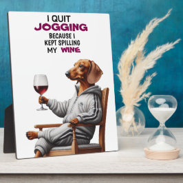 Placa Expositora Bebedor de Vino Dachshund