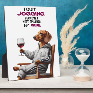 Placa Expositora Bebedor de Vino Dachshund