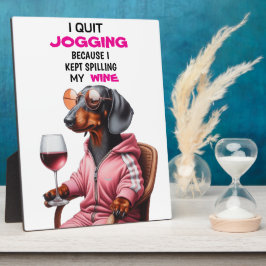 Placa Expositora Bebedor de Vino Dachshund