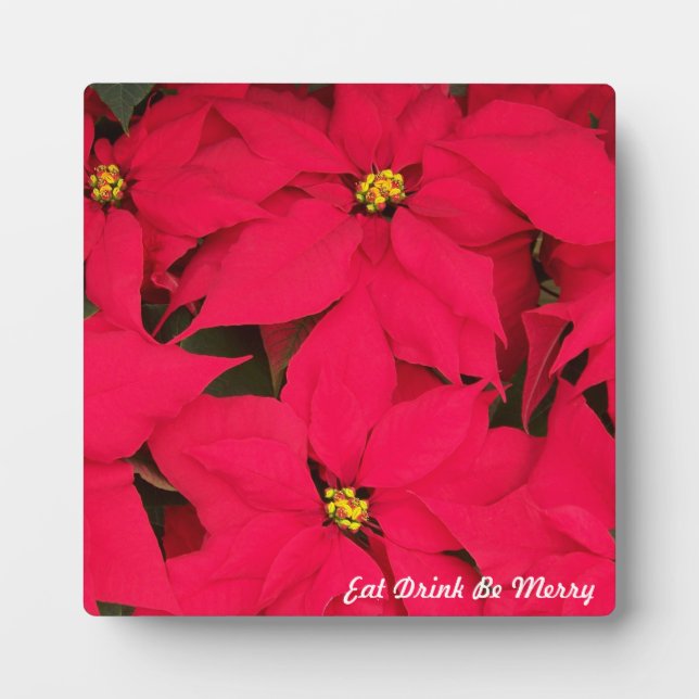 Placa Expositora Bebida Bebida Be Merry Festiva Poinsettias (Frente)