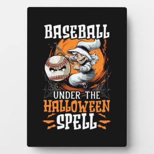 Placa Expositora Béisbol Halloween Trick O Tret Béisbol