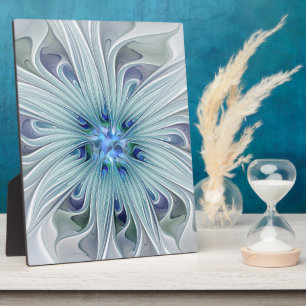 Placa Expositora Belleza floral Resumen Flor Pastel azul moderno