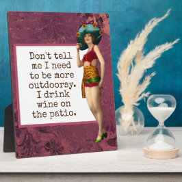 Placa Expositora Belleza vintage Beber vino Gracioso Tabletop