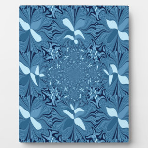 Placa Expositora Bello arte asombroso iridiscente azul caleidoscopi