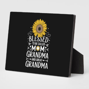 Placa Expositora Bendita De Ser Llamada Mamá Abuela Gran Girasol