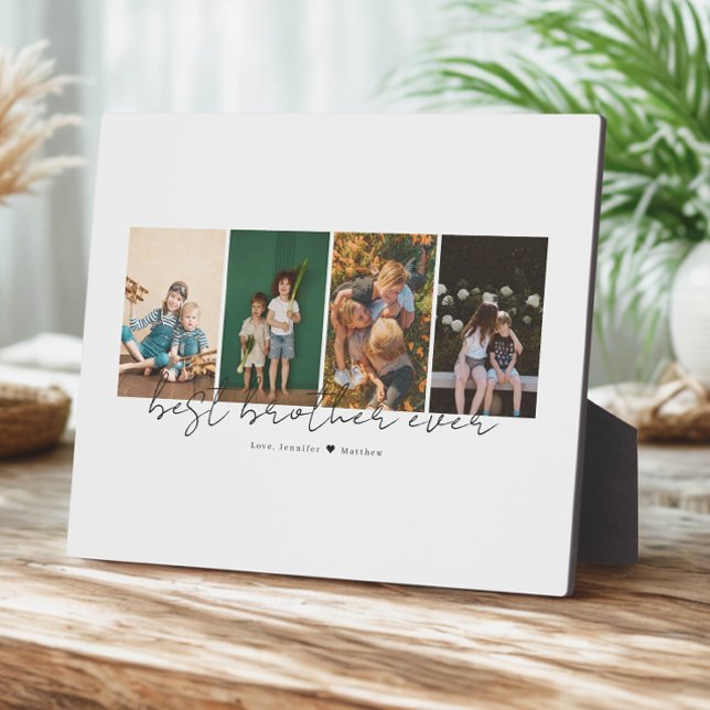 Placa Expositora Best Brother Ever Modern Script 4 Photos Collage (Subido por el creador)