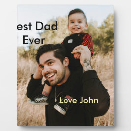 Placa Expositora Best dad ever father's dad gift photo name simple 