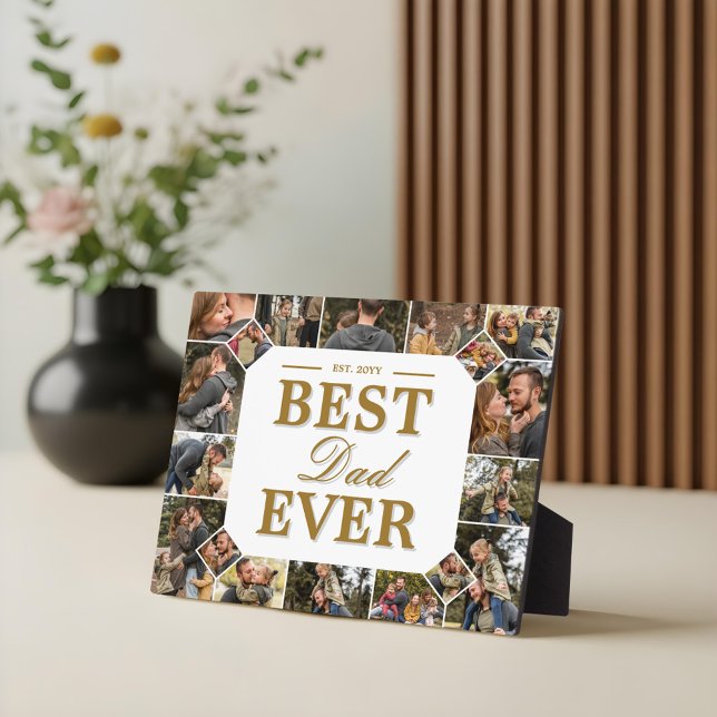 Placa Expositora Best Dad Ever Father's Day Photo Frame Collage (Best Dad Ever Father's Day Photo Frame Collage)