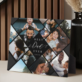 Placa Expositora Best Dad Ever Modern Photo Collage Gift Keepsake