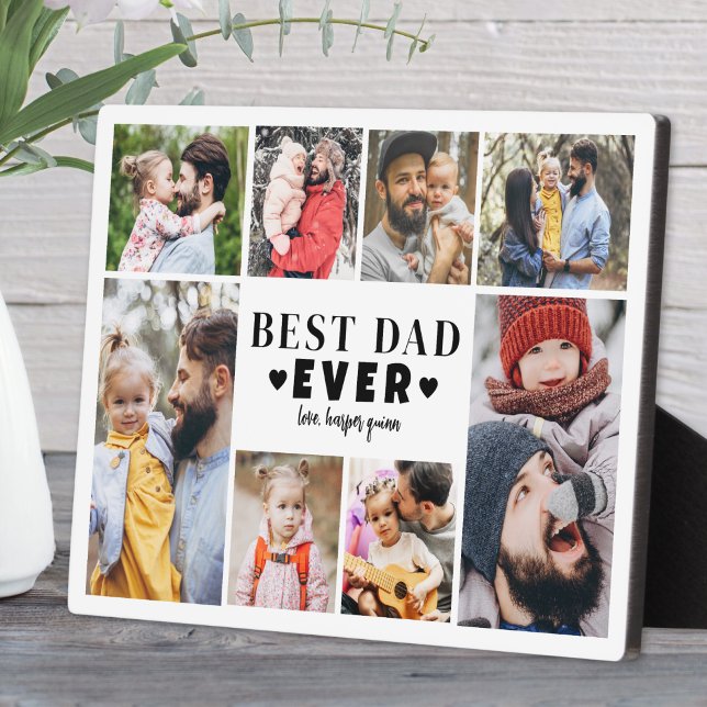 Placa Expositora Best Dad Photo Collage (Best Dad Photo Collage plaque)