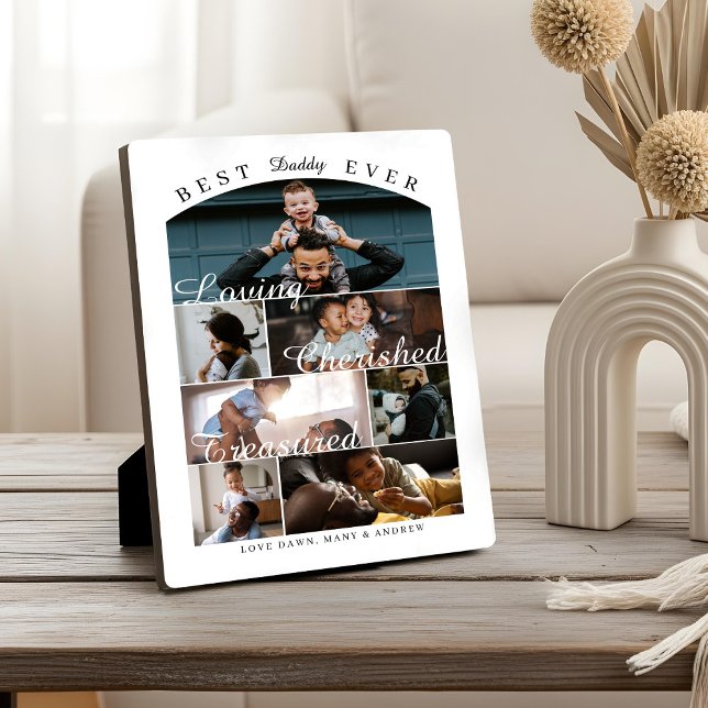 Placa Expositora Best Daddy Ever Personalized Photo Memory Collage (Best Daddy Ever Personalized Photo Memory Collage Plaque)