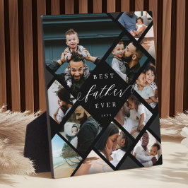 Placa Expositora Best Father Ever Modern Photo Collage Keepsake